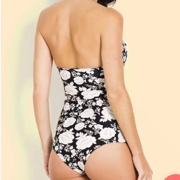 Tori Praver black white floral one piece - Picture 2 of 4